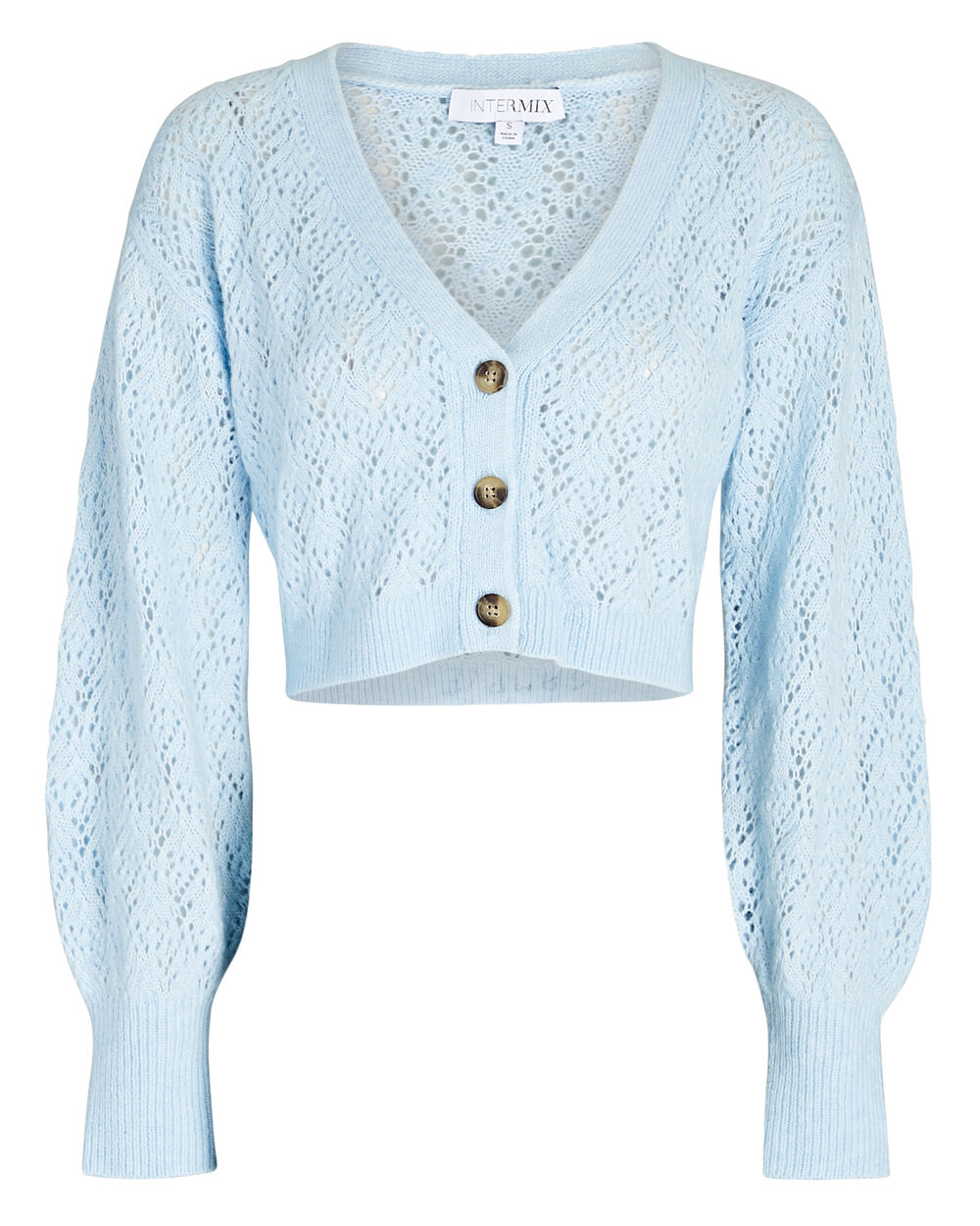 Intermix - Brea Cropped Pointelle-Knit Cardigan -