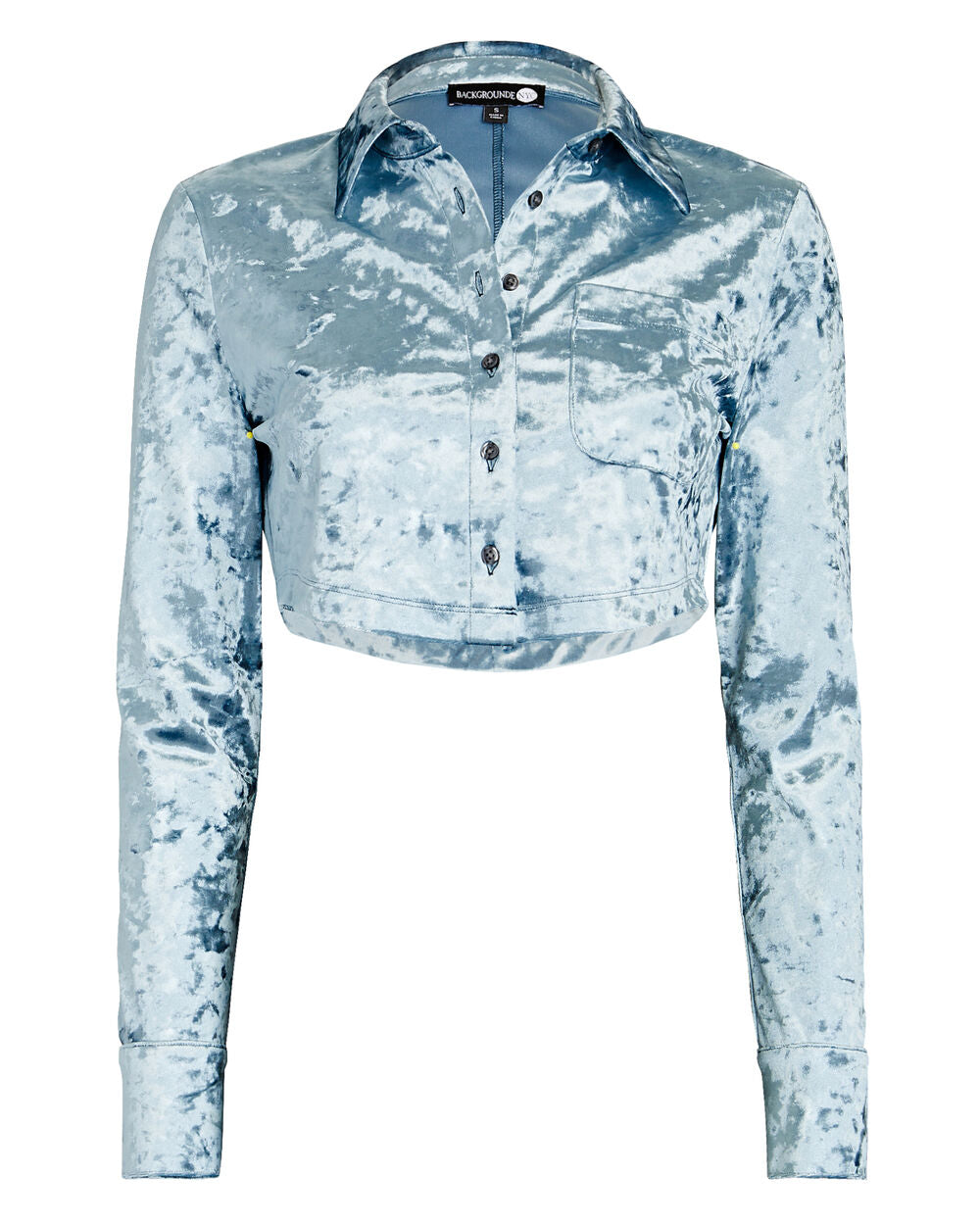 Intermix - Kat Cropped Crushed-Velvet Shirt -