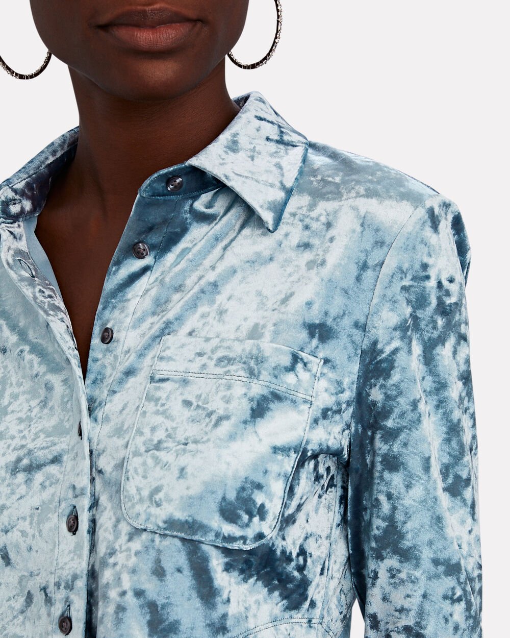 Intermix - Kat Cropped Crushed-Velvet Shirt -