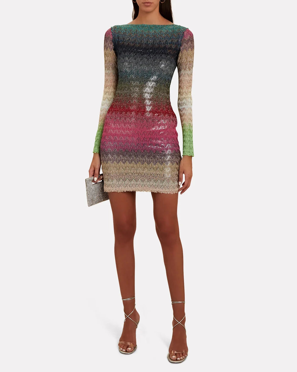 Ombre Metallic Crochet Knit Mini Dress | Intermix US Ombre Metallic Crochet Knit Mini Dress | Intermix US