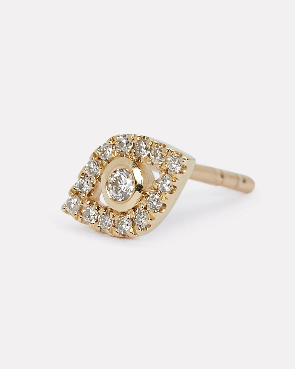 Intermix - Small Bezel Evil Eye Stud Earrings -