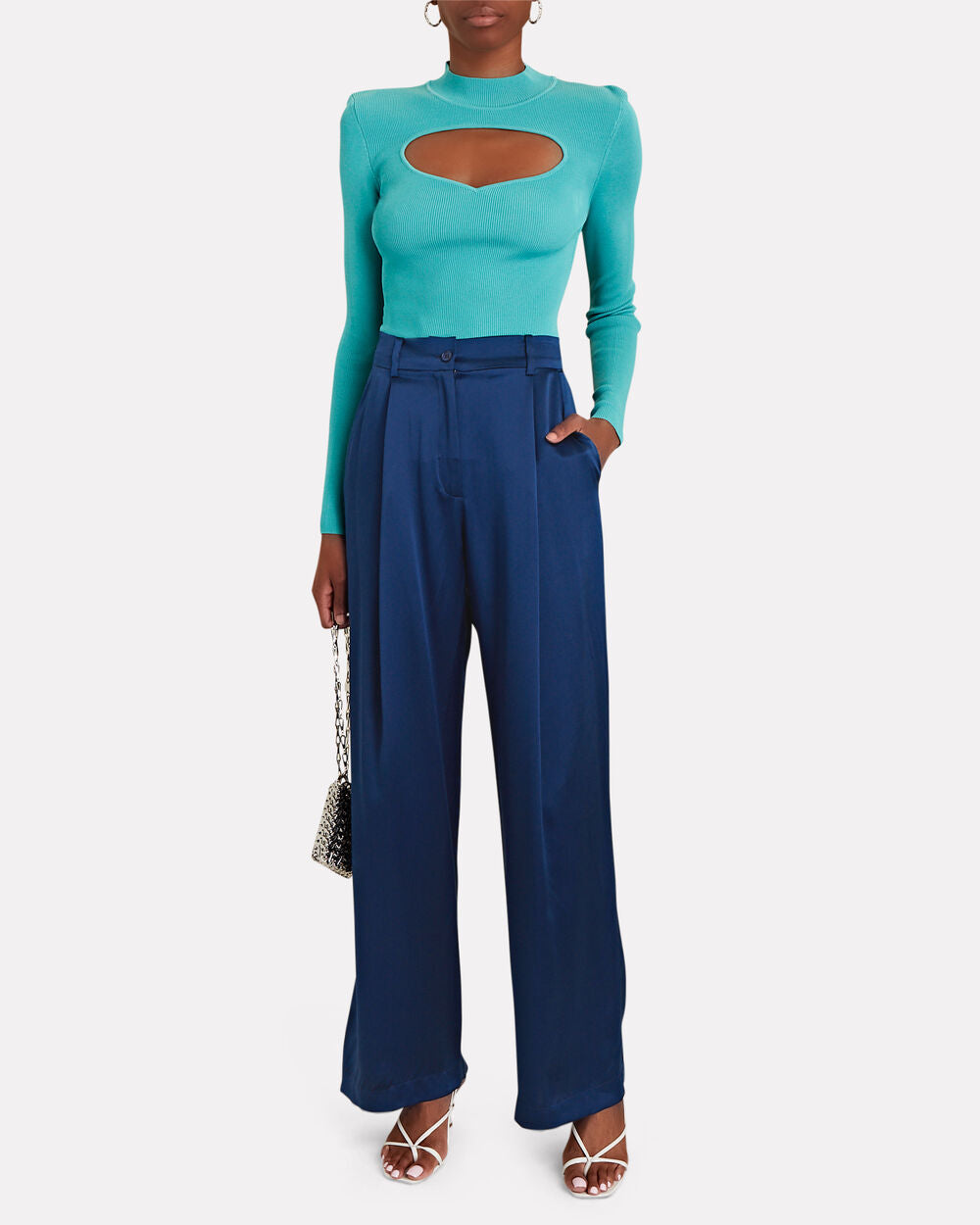 Intermix - Emerson Pleated Silk Wide-Leg Pants -