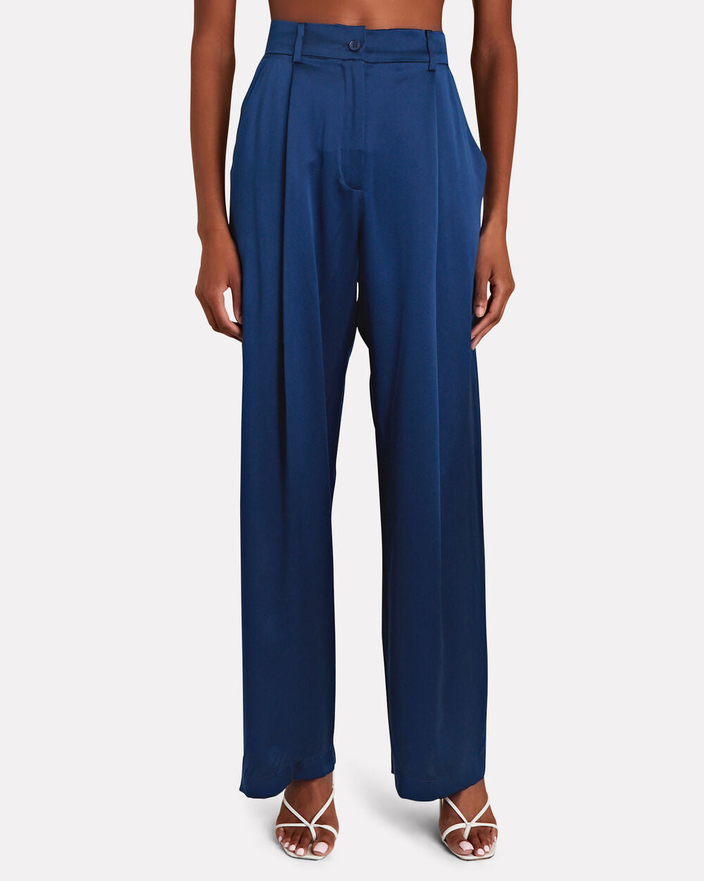 Intermix - Emerson Pleated Silk Wide-Leg Pants -