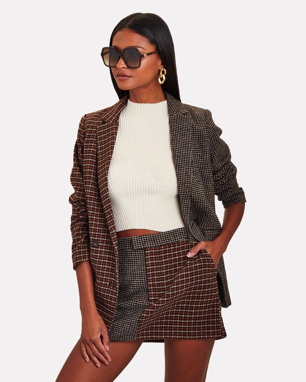 Intermix - Oversized Tortoiseshell Square Sunglasses -