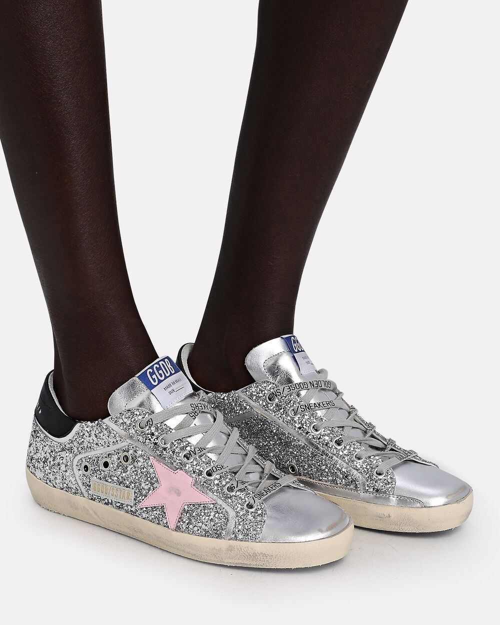 Intermix - Superstar Glitter Low-Top Leather Sneaker -