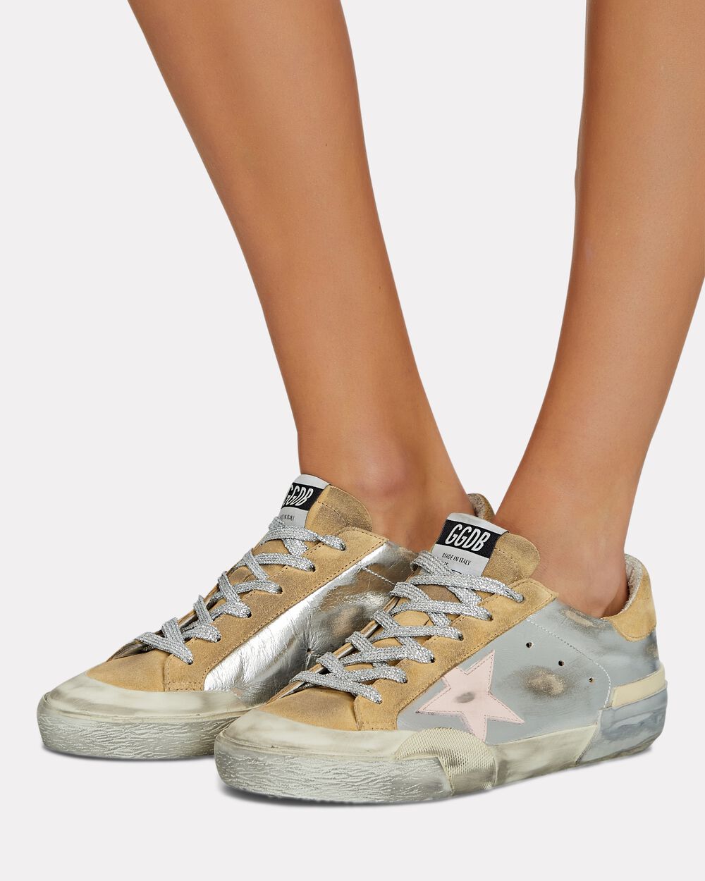 Intermix - Superstar Metallic Leather Low-Top Sneakers -