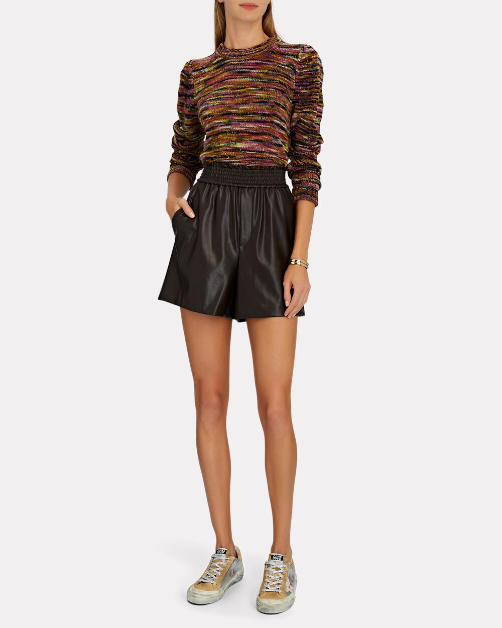 Intermix - Superstar Metallic Leather Low-Top Sneakers -