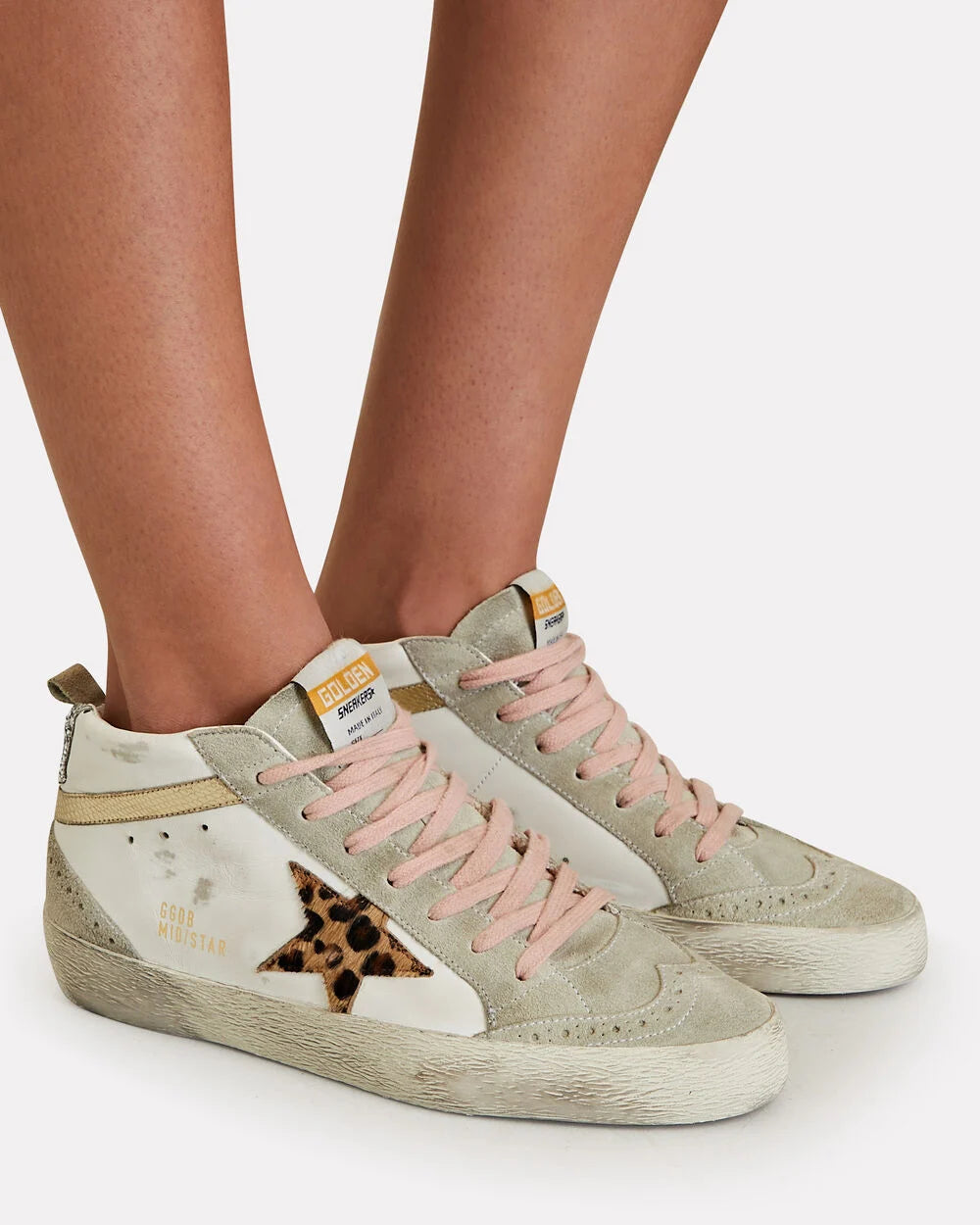 Intermix - Mid Star High-Top Leather Sneakers -