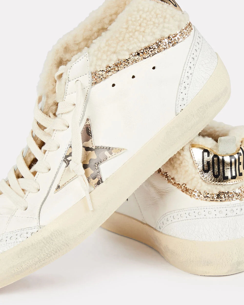 Intermix - Mid Star Shearling-Trimmed Sneakers -
