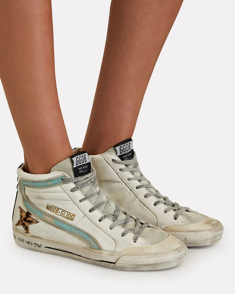 Intermix - Slide Leather High-Top Sneakers -