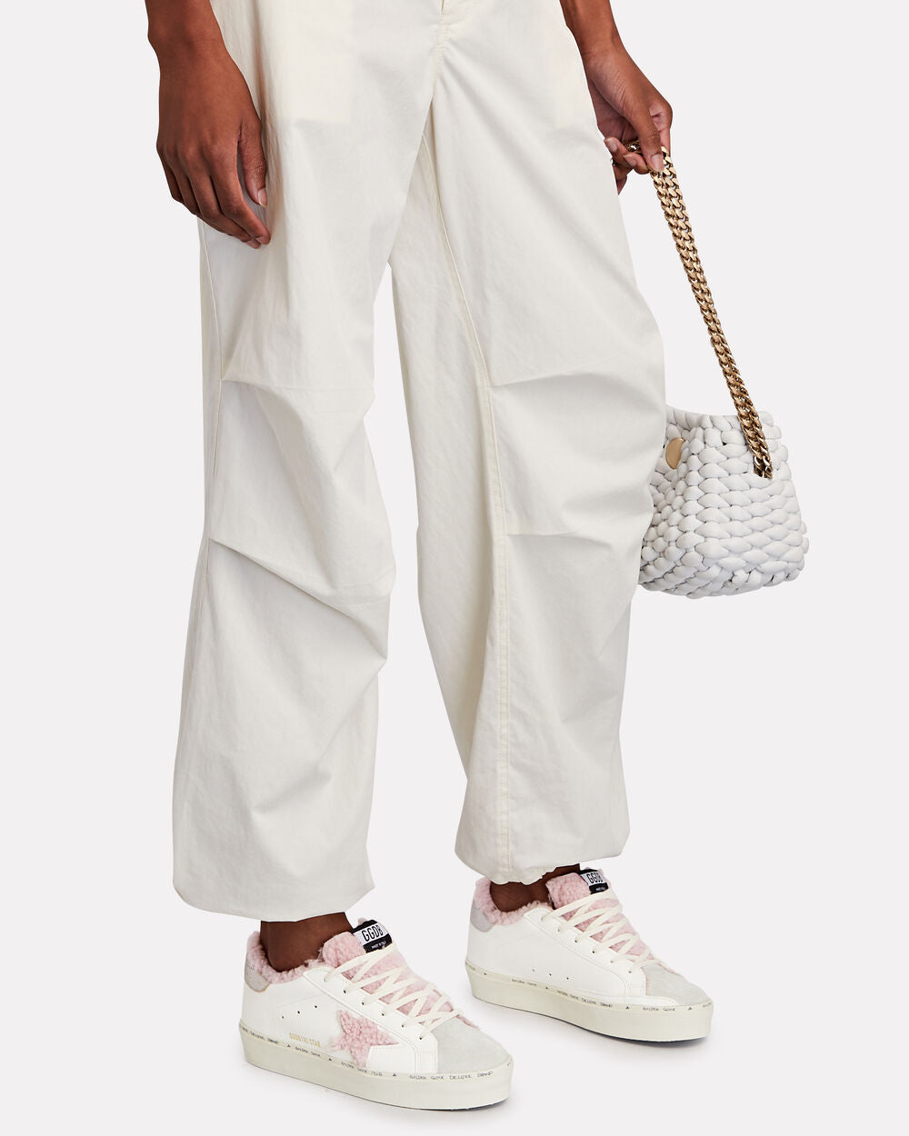 Intermix - Hi Star Shearling-Trimmed Leather Sneakers -