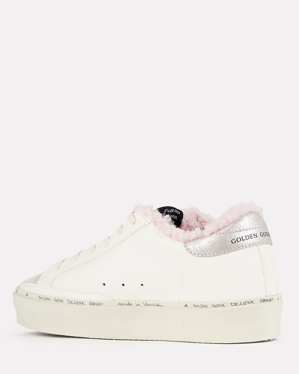 Intermix - Hi Star Shearling-Trimmed Leather Sneakers -