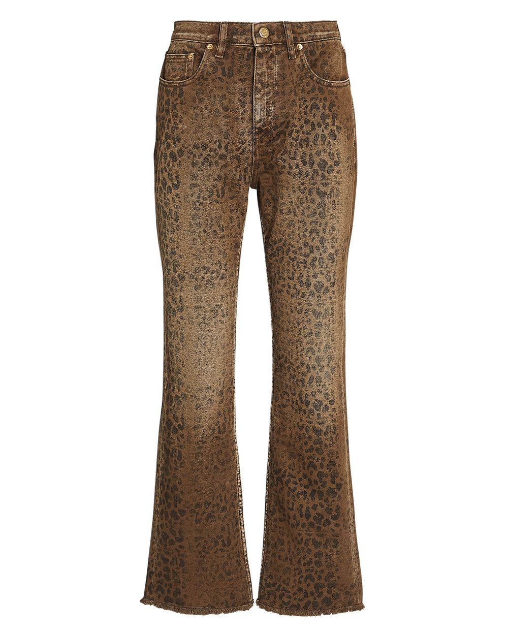 Intermix - Leopard Cropped Flare Jeans -