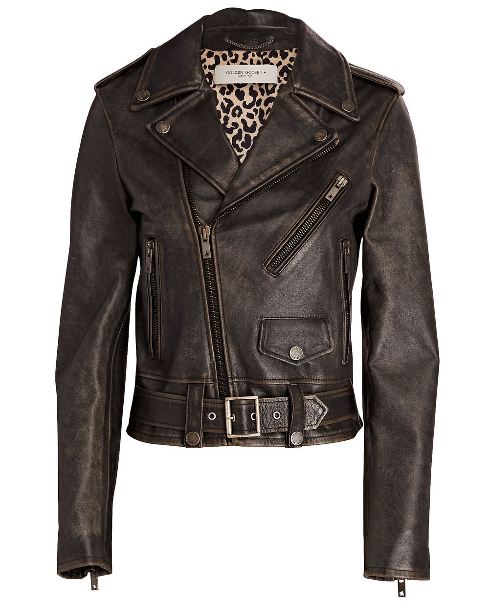 Intermix - Distressed Leather Moto Jacket -