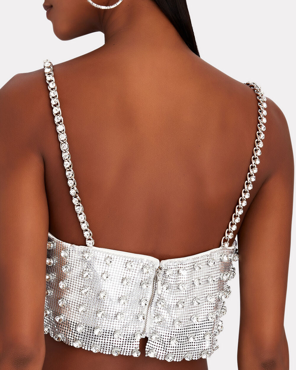Intermix - Kauren Crystal-Embellished Chainmail Crop Top -