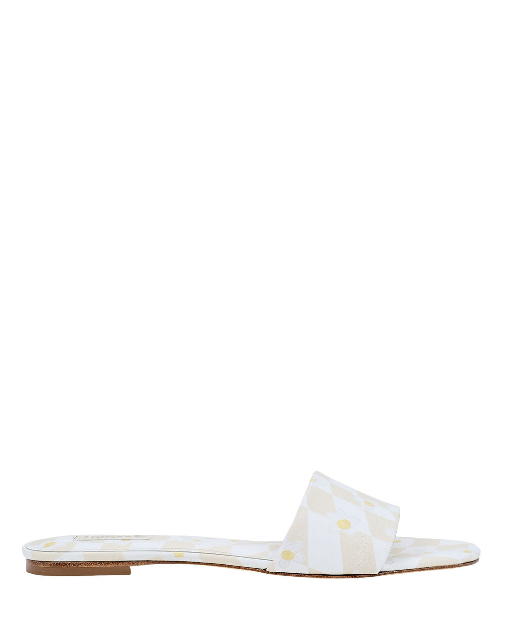 Intermix - Ivy Checker Print Leather Slide Sandals -