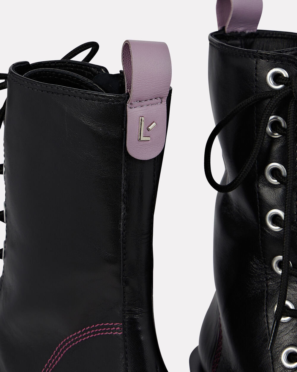Intermix - Olivia Leather Platform Combat Boots -