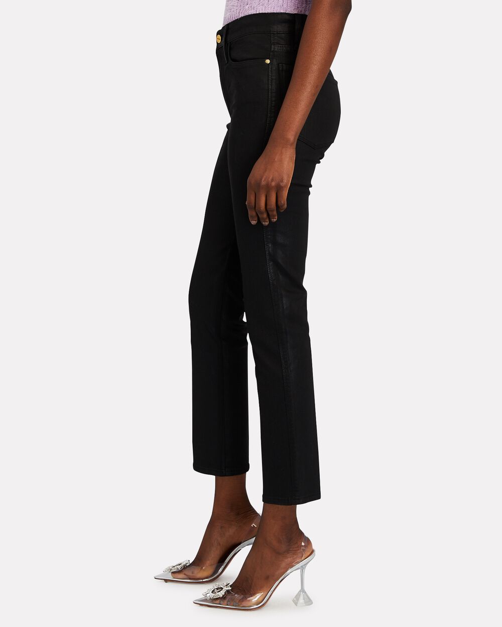 Intermix - Le Sylvie Coated Straight-Leg Jeans -