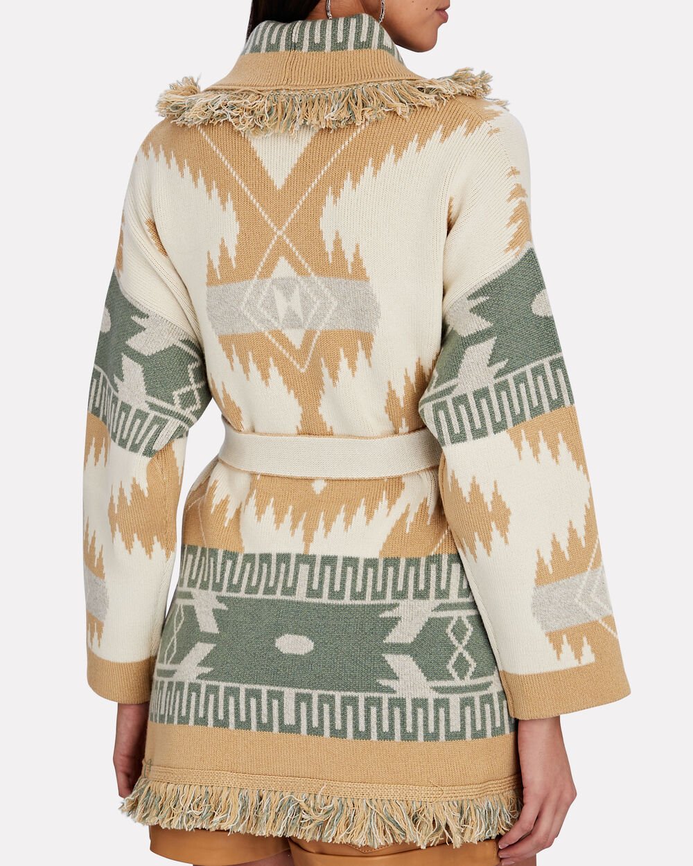 Intermix - Icon Fringed Cashmere-Jacquard Cardigan -