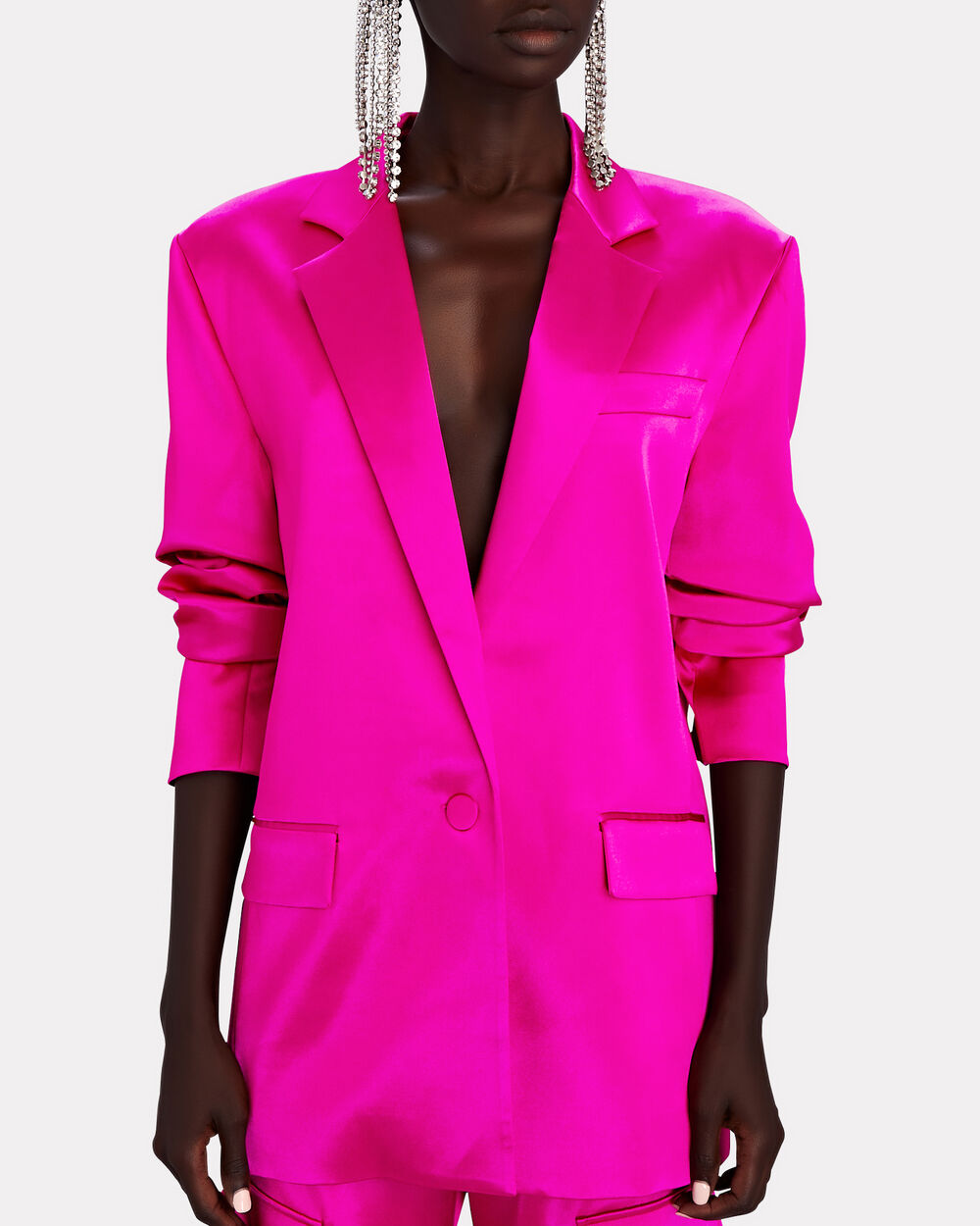 Intermix - Single-Breasted Satin Blazer -