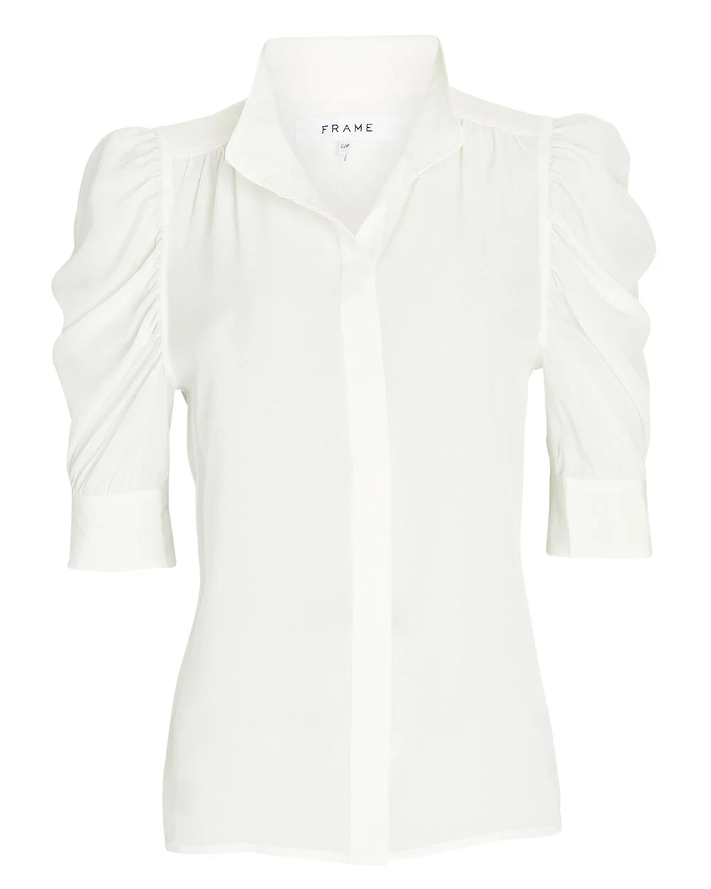 Intermix - Gillian Puff Sleeve Silk Shirt -