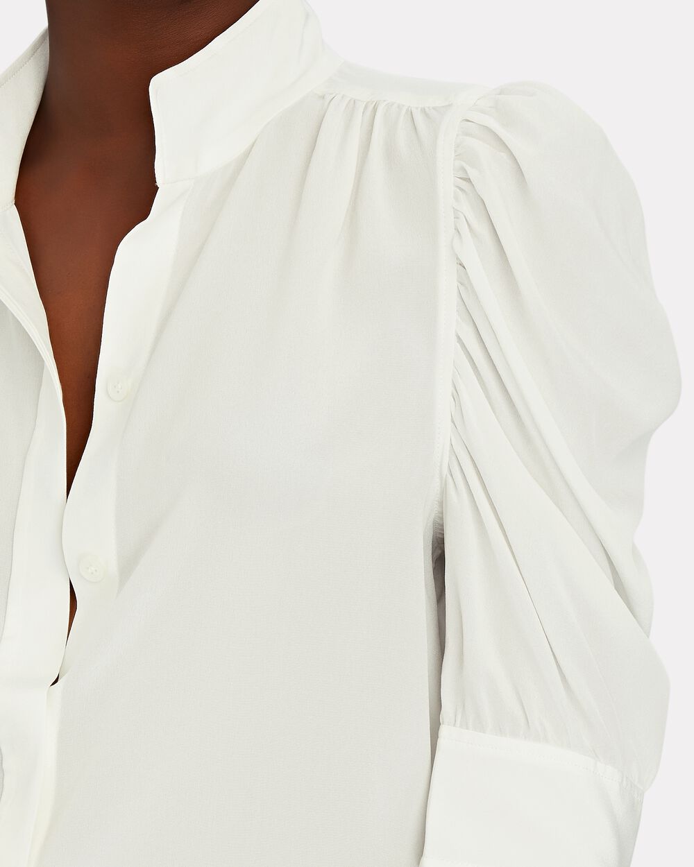 Intermix - Gillian Puff Sleeve Silk Shirt -