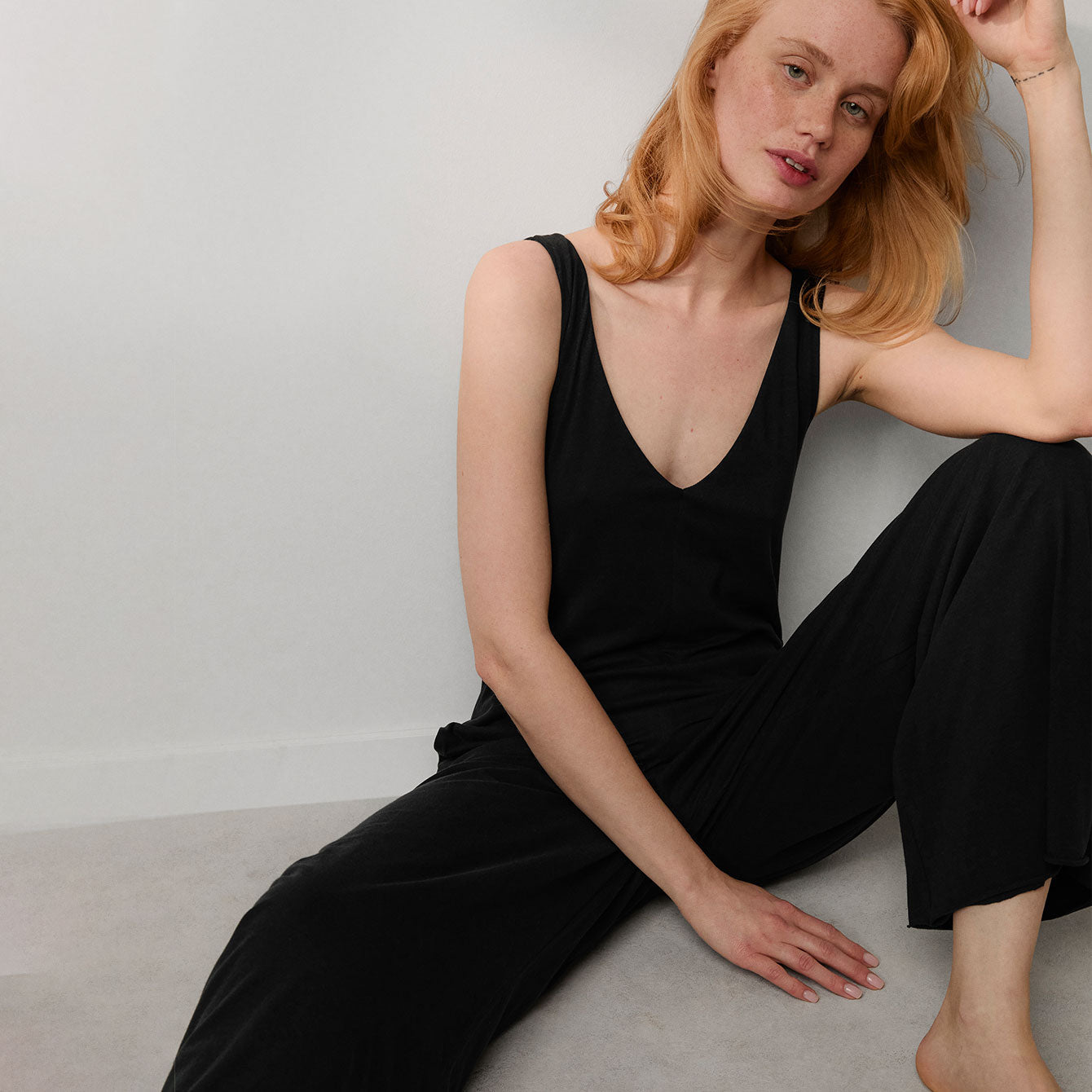Intermix - Organic Pima Double V Jumpsuit -