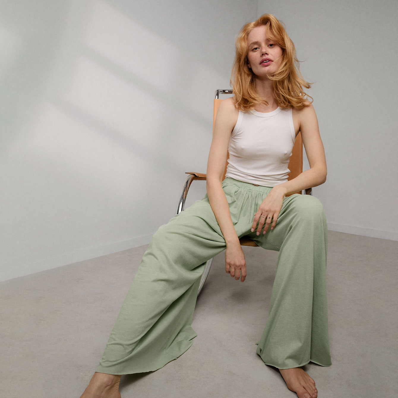 Intermix - Organic Pima Wide Leg Pant -