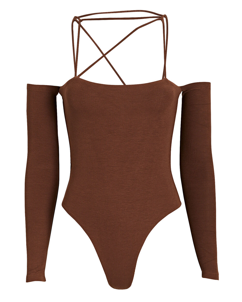 Intermix - Cut-Out Ribbed Cotton Bodysuit -