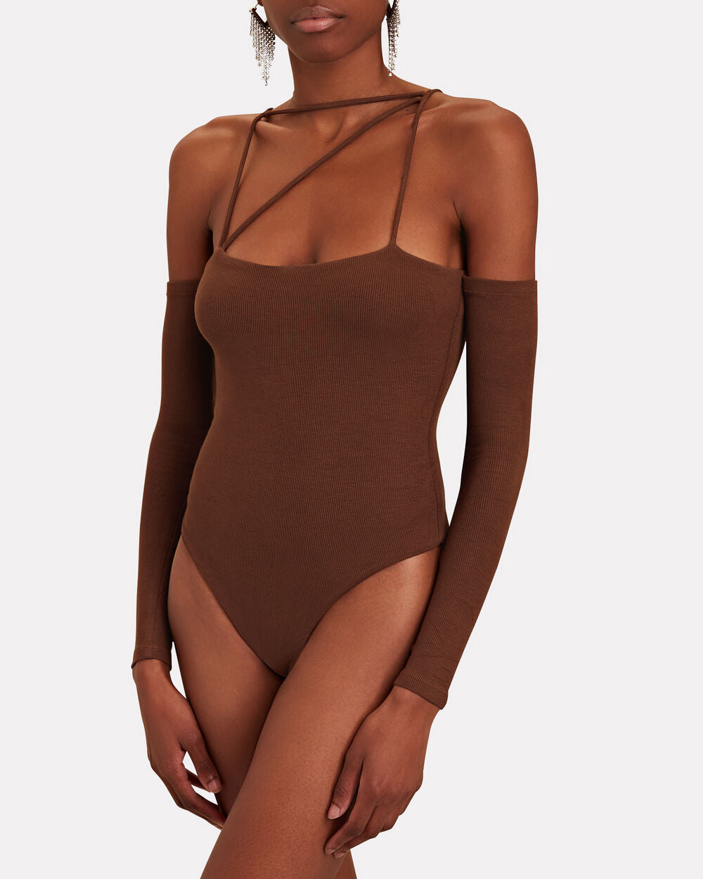 Intermix - Cut-Out Ribbed Cotton Bodysuit -