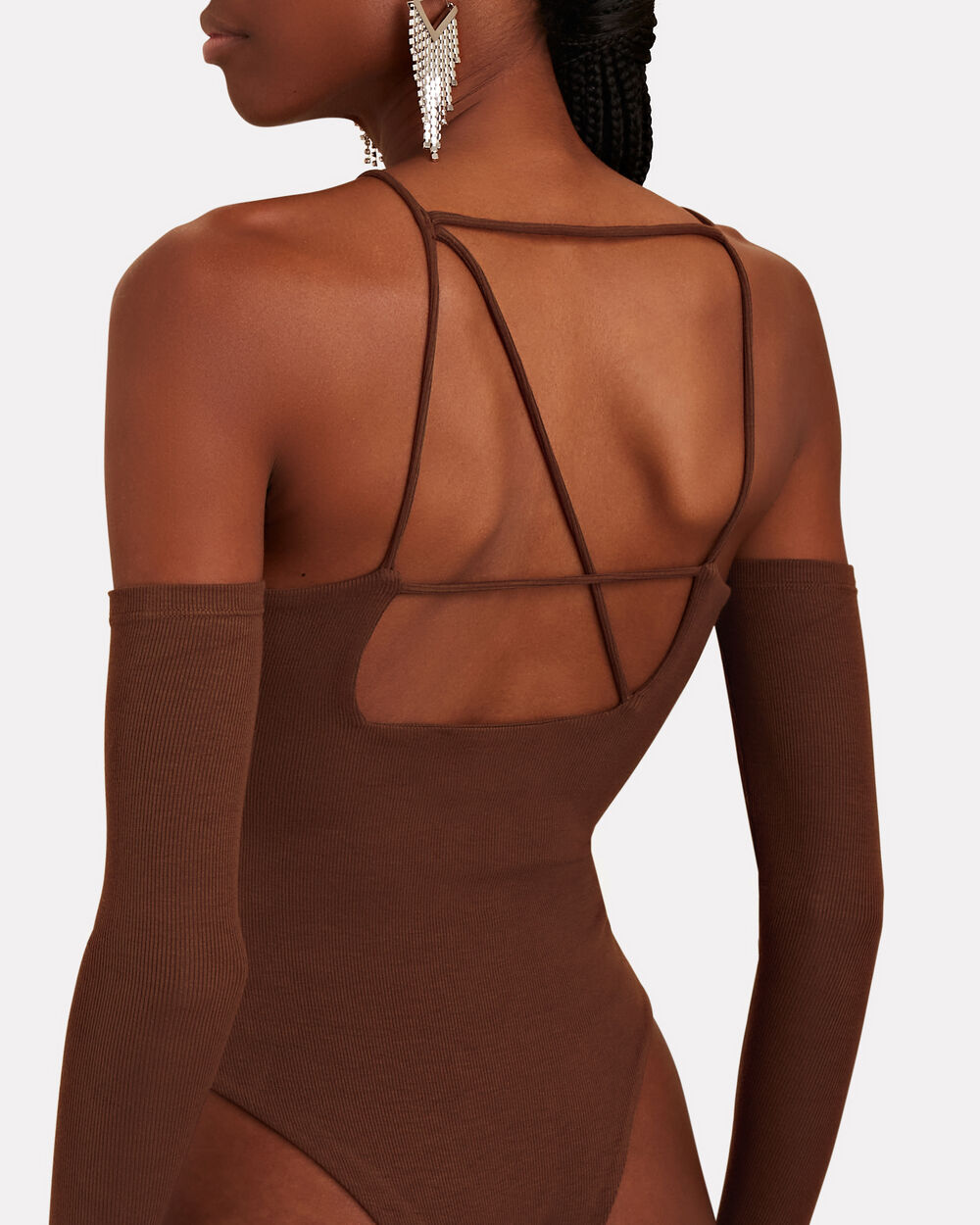 Intermix - Cut-Out Ribbed Cotton Bodysuit -