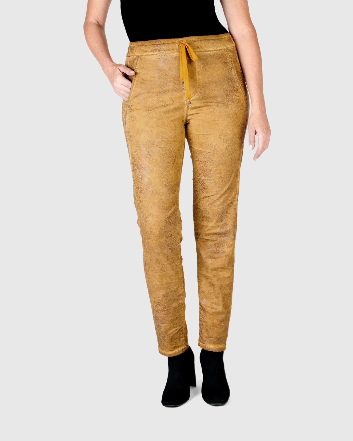 Intermix - Crocodile Iconic Stretch Jeans, Ochre -