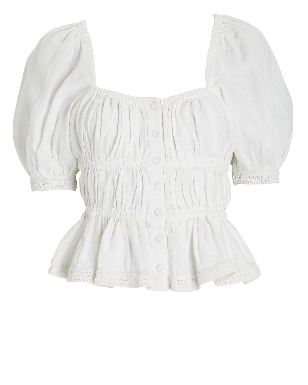 Intermix - Harley Crochet-Trimmed Linen Top -