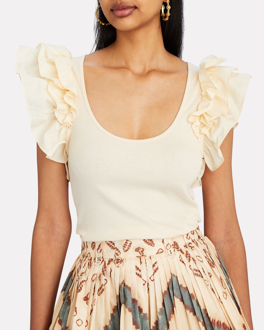 Intermix - Koa Ruffled Rib Knit Tank -
