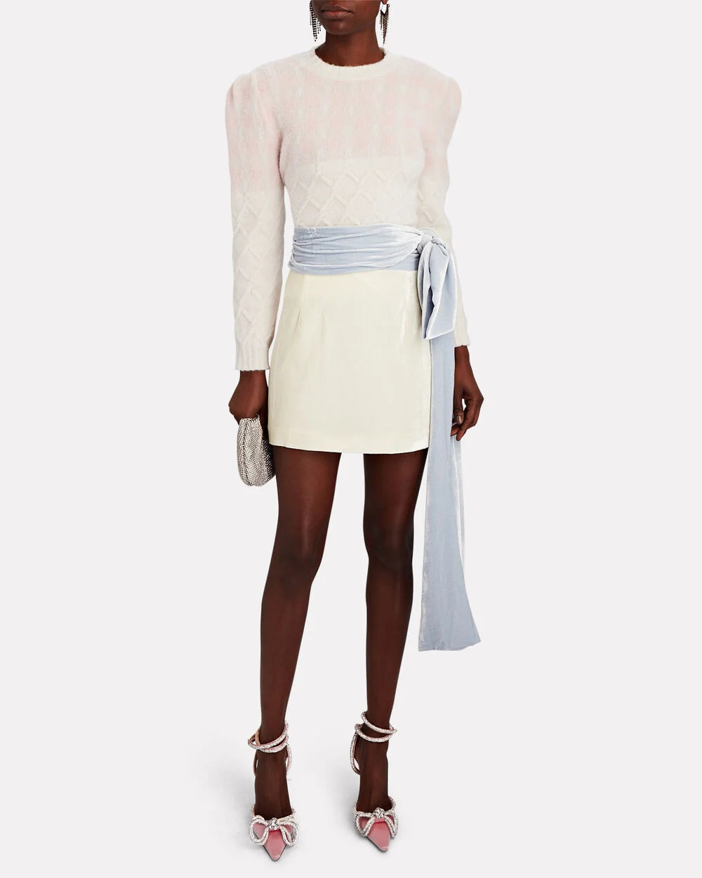 Intermix - Bernard Belted Velvet Mini Skirt -