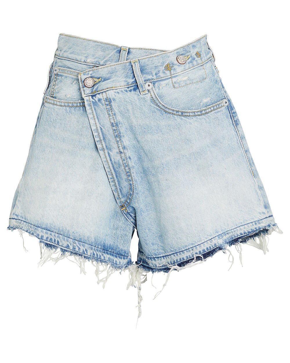 Intermix - Crossover Distressed Denim Shorts -
