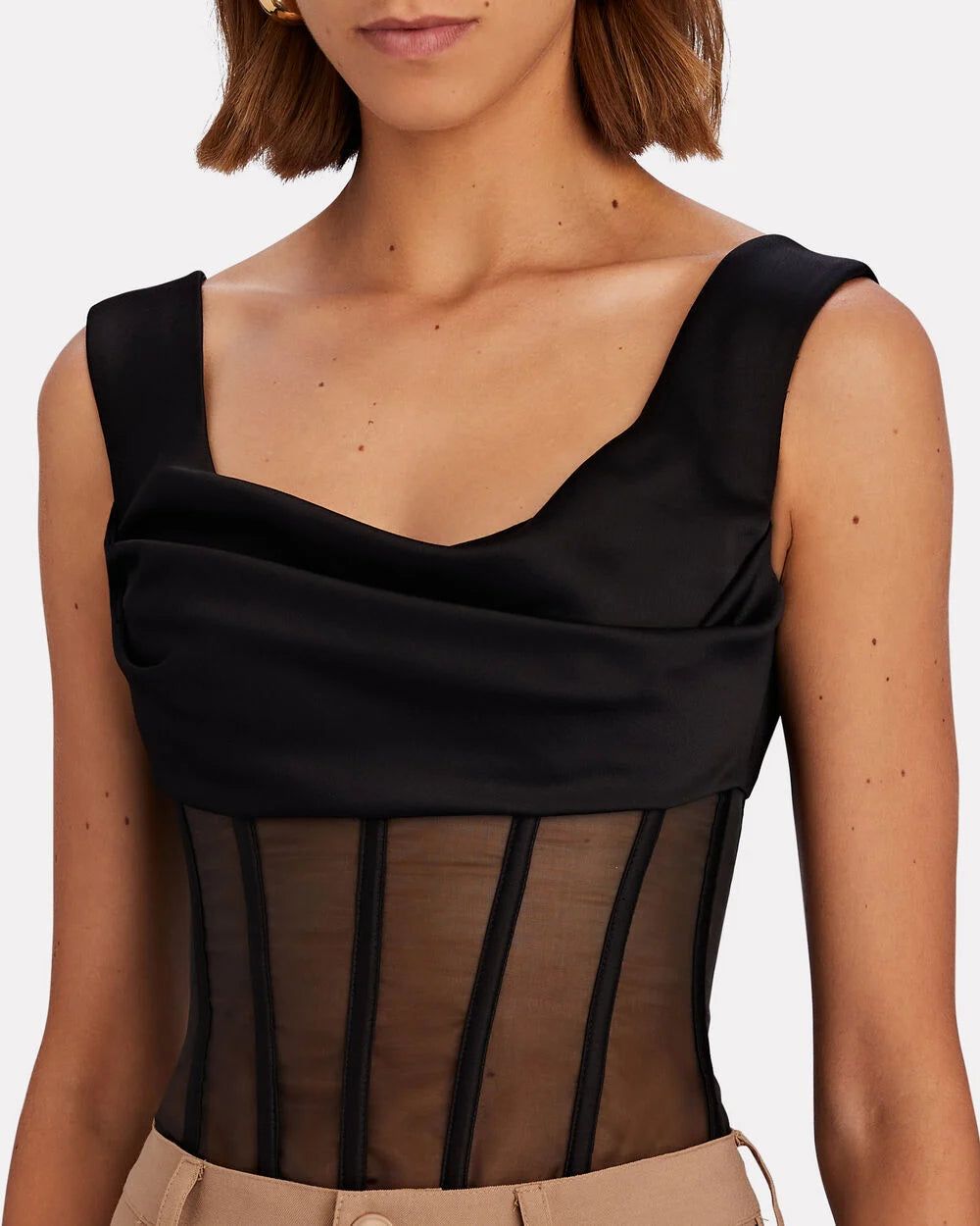 Intermix - Draped Satin Corset Top -