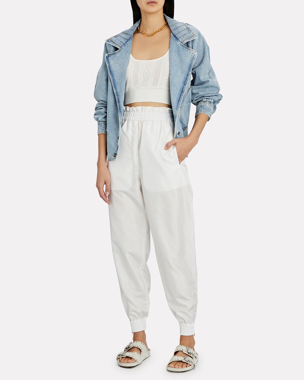 Intermix - Tyra Pointelle Knit Crop Top -
