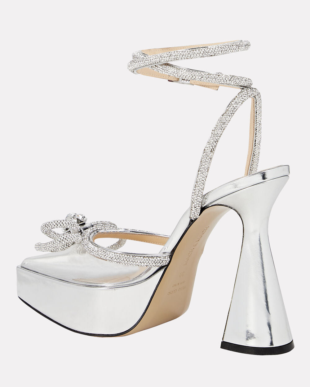Intermix - Double Crystal-Embellished Bow Platform Pumps -