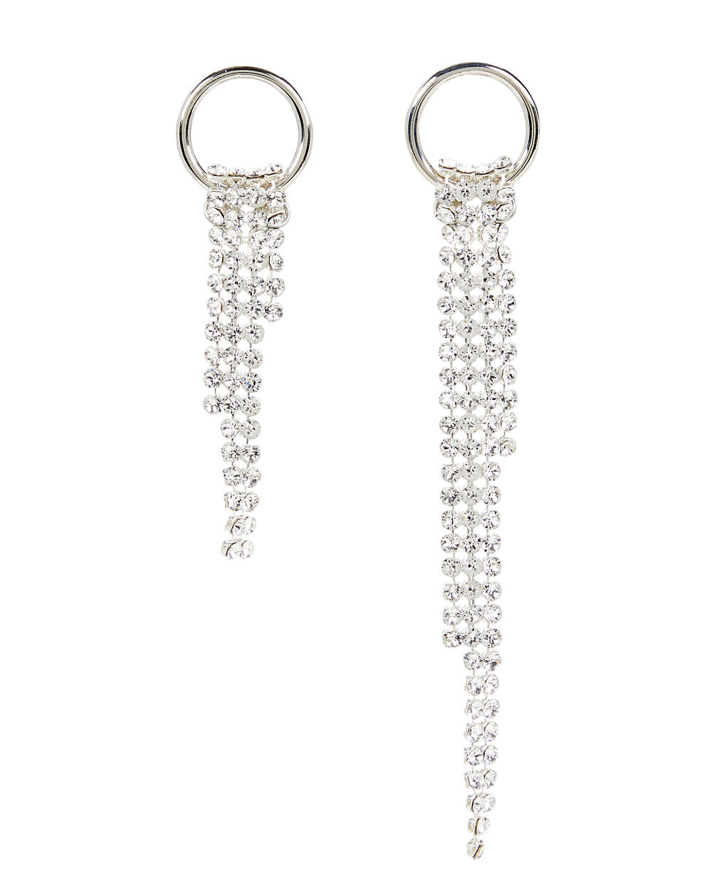 Intermix - Shanon Asymmetric Crystal Fringe Earrings -