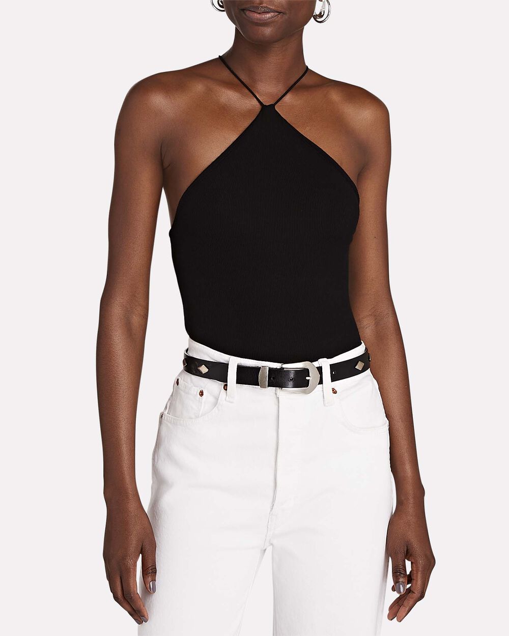Intermix - Silk-Blend Rib Halter Tank Top -
