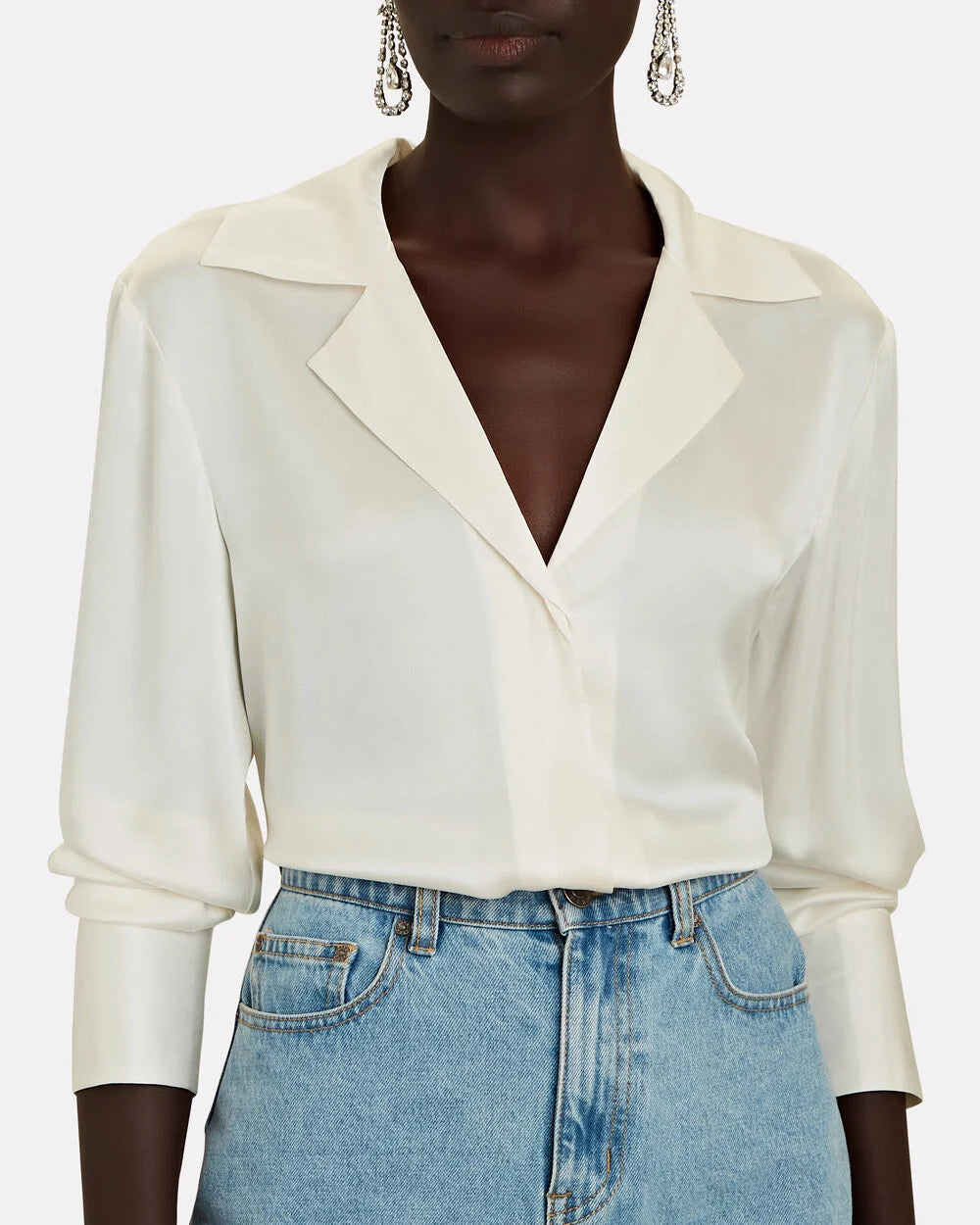 Intermix - Sean Silk Button-Down Shirt -
