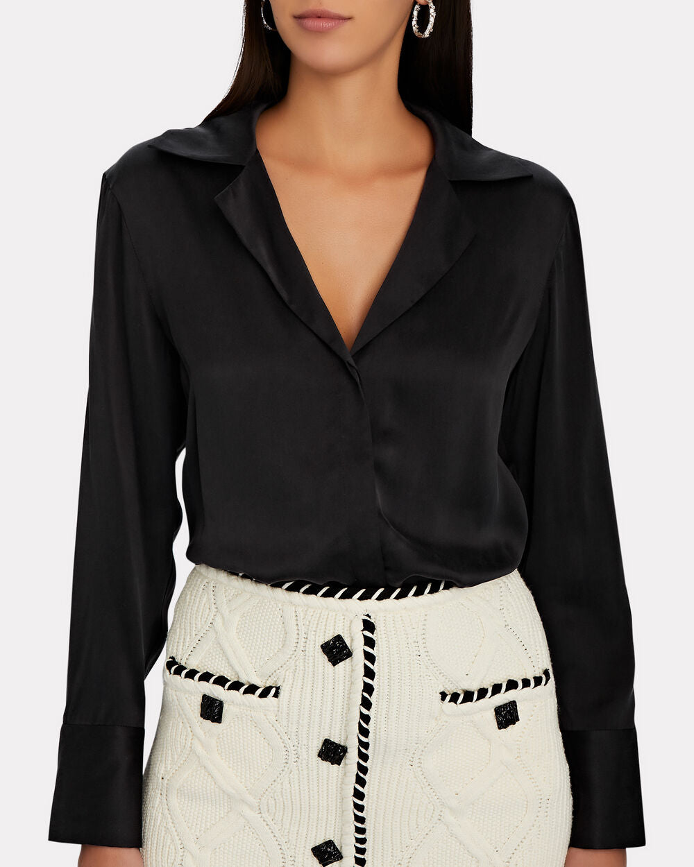 Intermix - Sean Silk Button-Down Shirt -