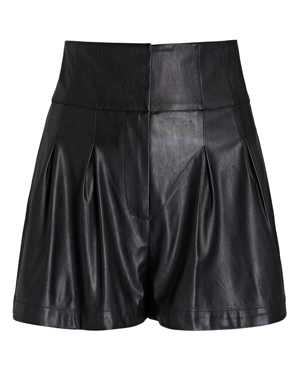 Intermix - Kitty Pleated Faux Leather Shorts -