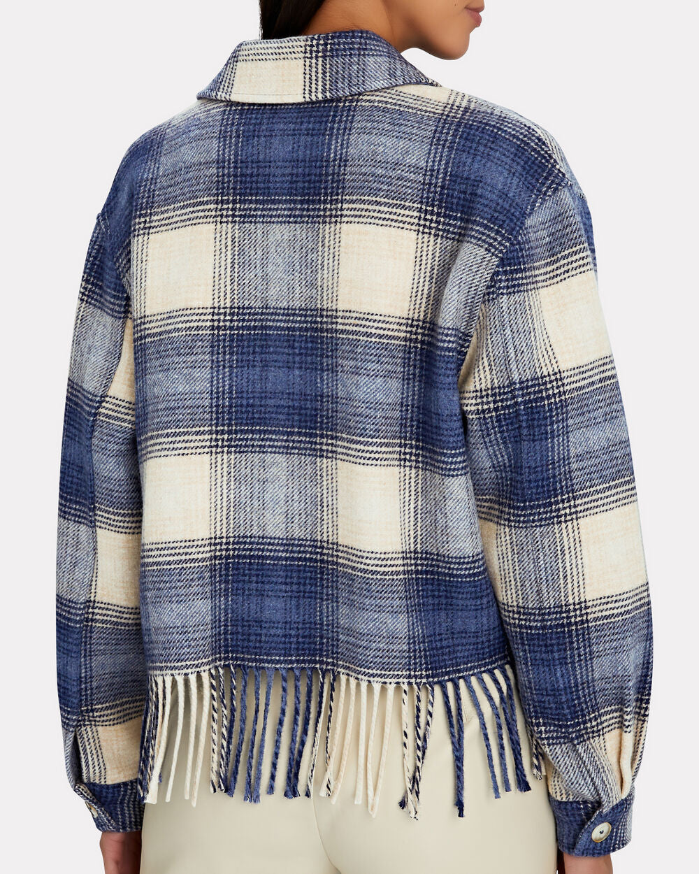 Intermix - Demi Fringed Plaid Wool-Blend Jacket -