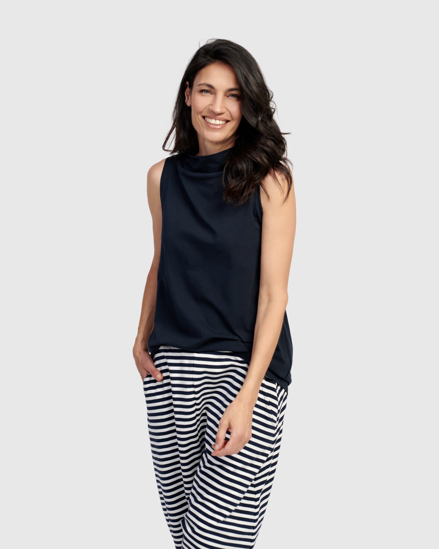 Intermix - Essential Soft Bistro Top, Navy -