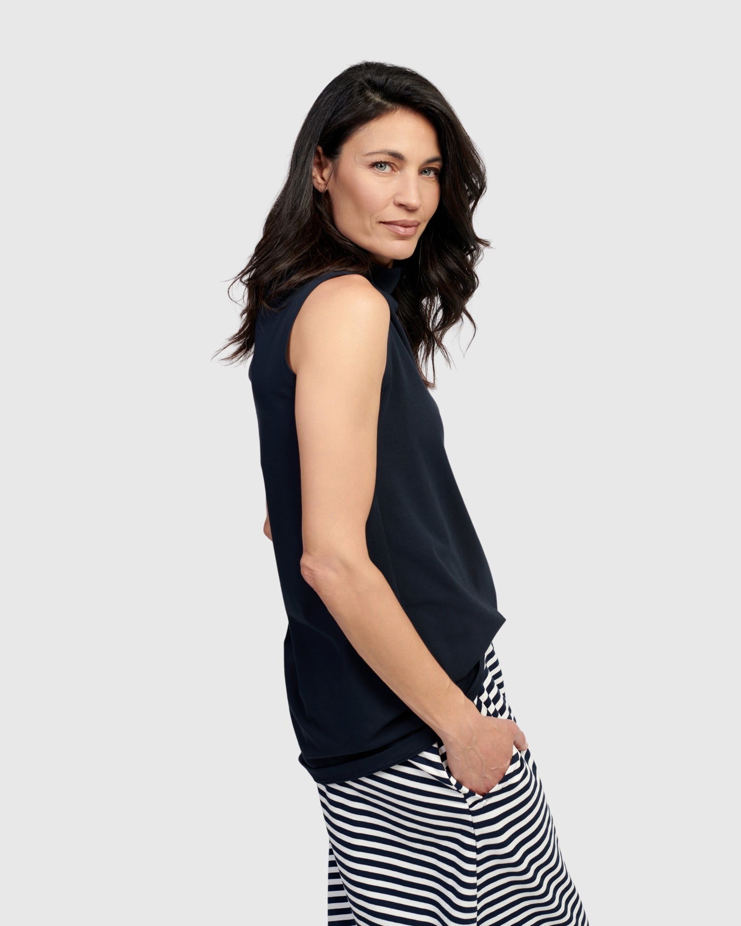 Intermix - Essential Soft Bistro Top, Navy -
