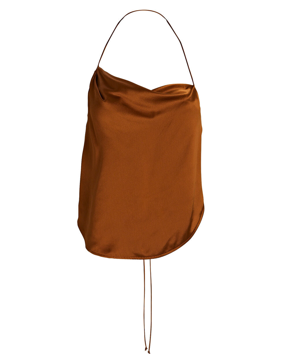 Intermix - Open-Back Silk Satin Halter Top -