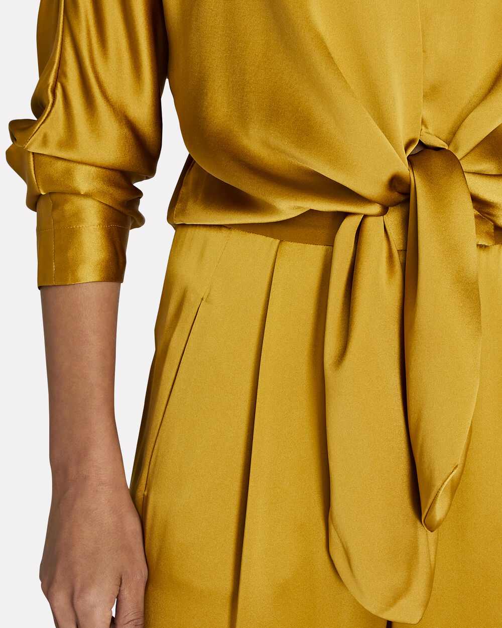 Intermix - Long Sleeve Tie Front Blouse -