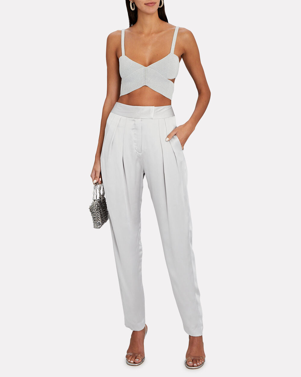 Intermix - Silk-Satin Tapered Pants -